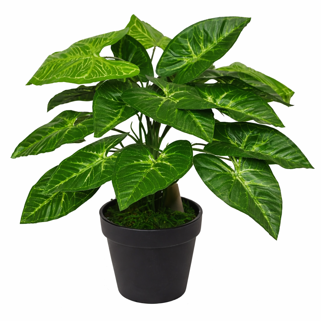 Faux Dark Taro Plant in Pot - 45cm